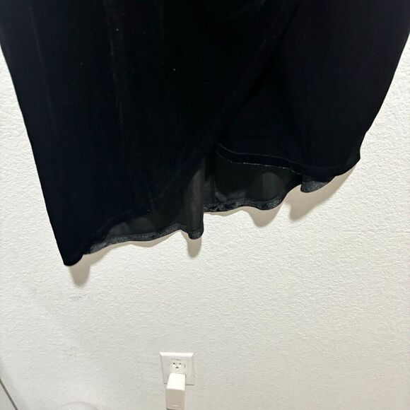 Eloquii Womens Velvet Asymmetrical Mock Neck Dress Size 20 Black Sleeveless Midi - Picture 7 of 10